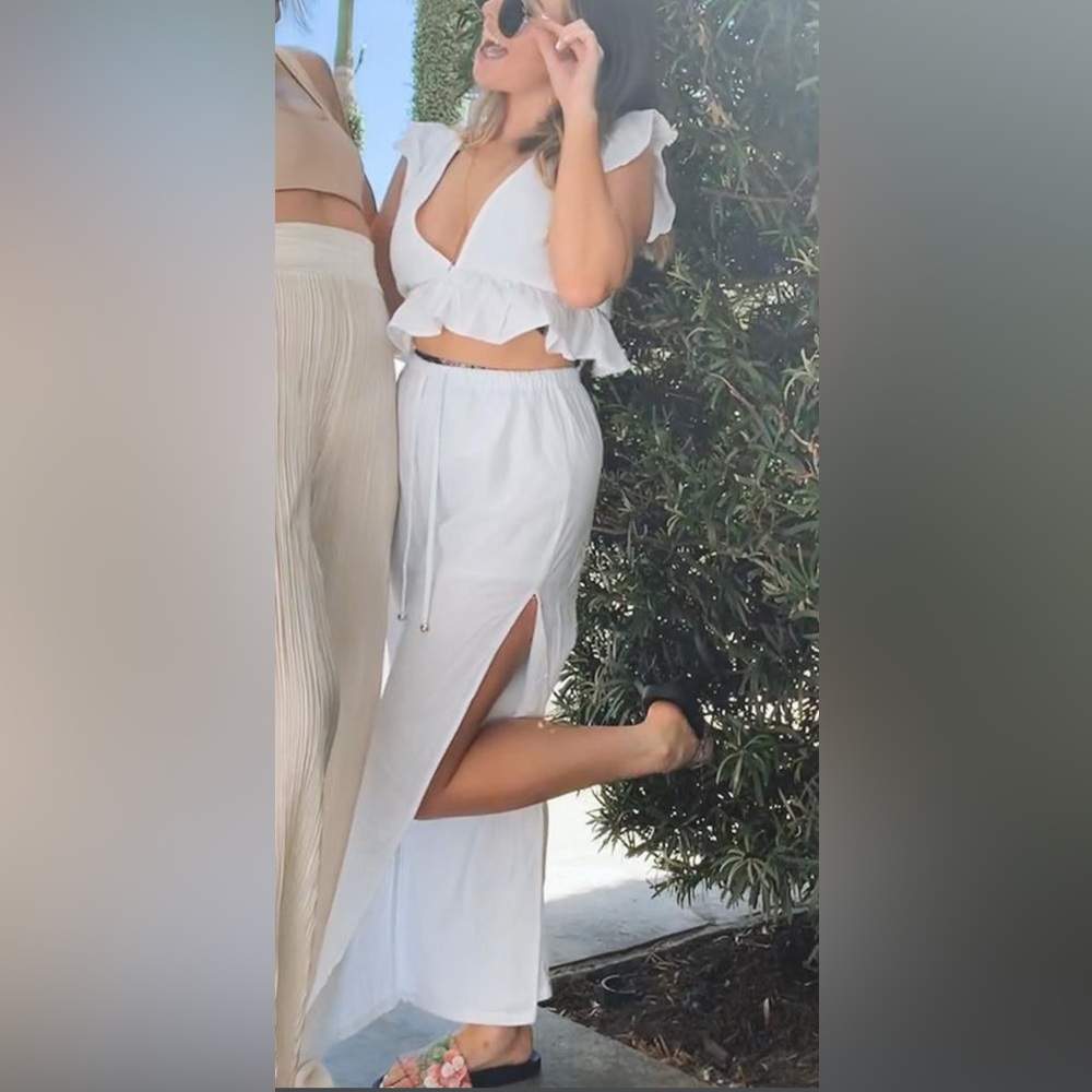 White beach coverup set